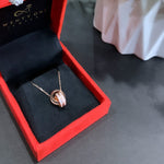 The Rose Gold Diamond Studded Locked in Love Pendant with Chain