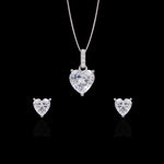 Dorothy Heart Solitaire Pendant Set on 925 Silver