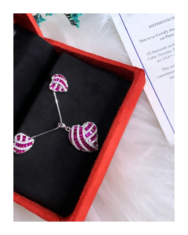 Ruby  Pendant Set