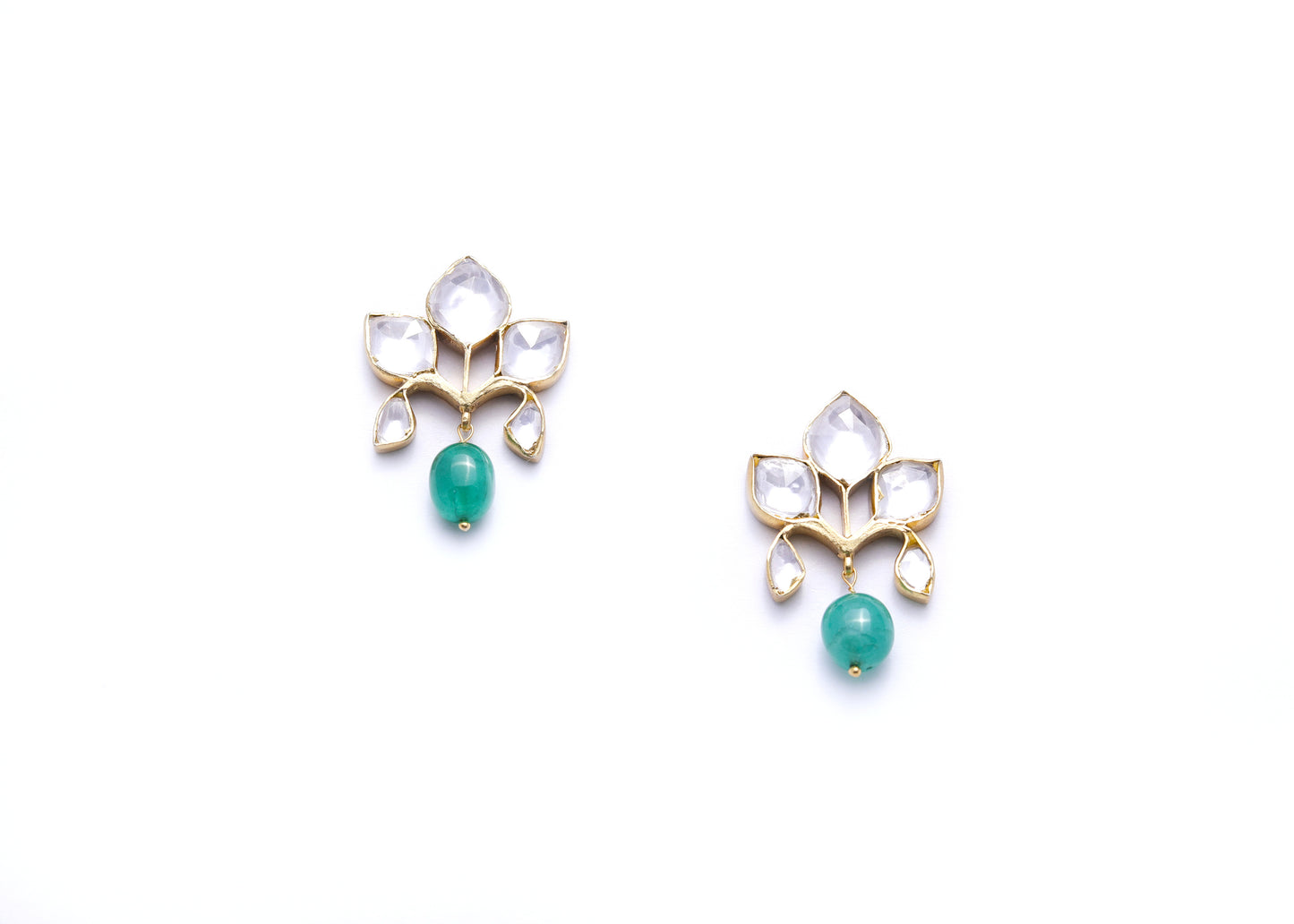 Lavasi Pure 925 Silver Polki Earrings