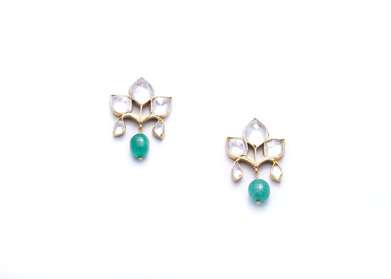 Lavasi Pure 925 Silver Polki Earrings