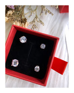 Rose Gold Finish Mama and Baby Pure 925 Silver Solitaire Combo