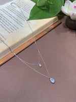 Drop Solitaire Silver Necklace