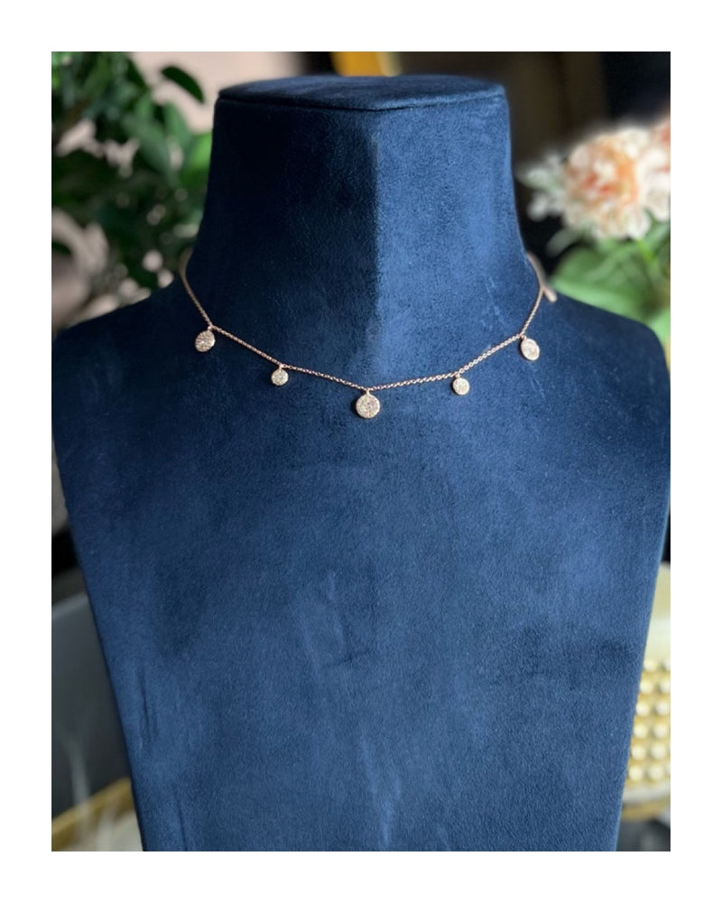 Rose Gold Finish Queens Charms Sombre Necklace