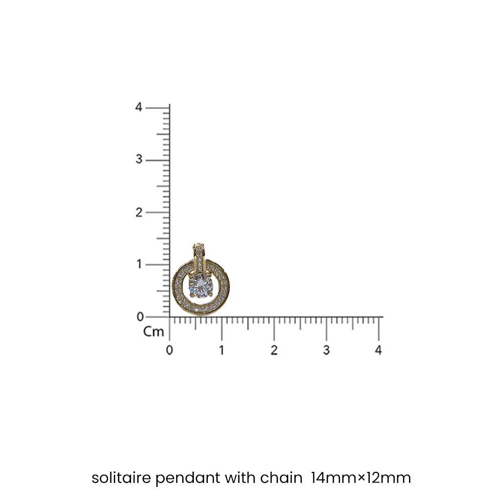 The 18k Gold Finish Queens Solitaire Pendant with Chain